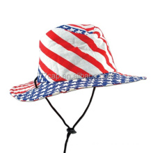 American Flag Bucket Hat With String